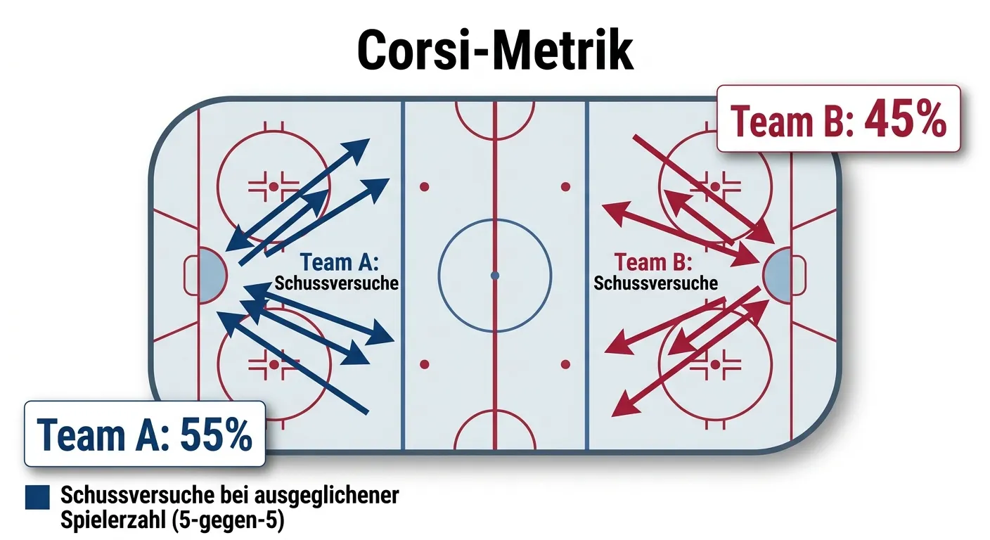 Erklärung der Corsi-Metrik als Advanced Stat für datenbasierte Eishockey-Wettanalysen bei NHL-Spielen