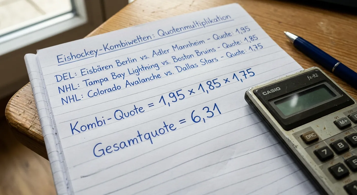 Eishockey Kombiwette Quotenmultiplikation Akkumulator Parlay Berechnung erklärt