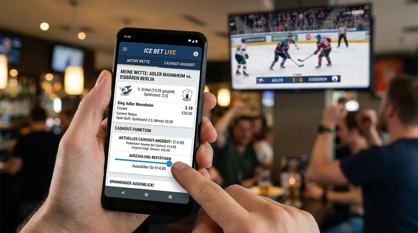 Eishockey Live Wetten Cash-out Funktion — wann und wie man eine laufende NHL oder DEL Wette vorzeitig auszahlt