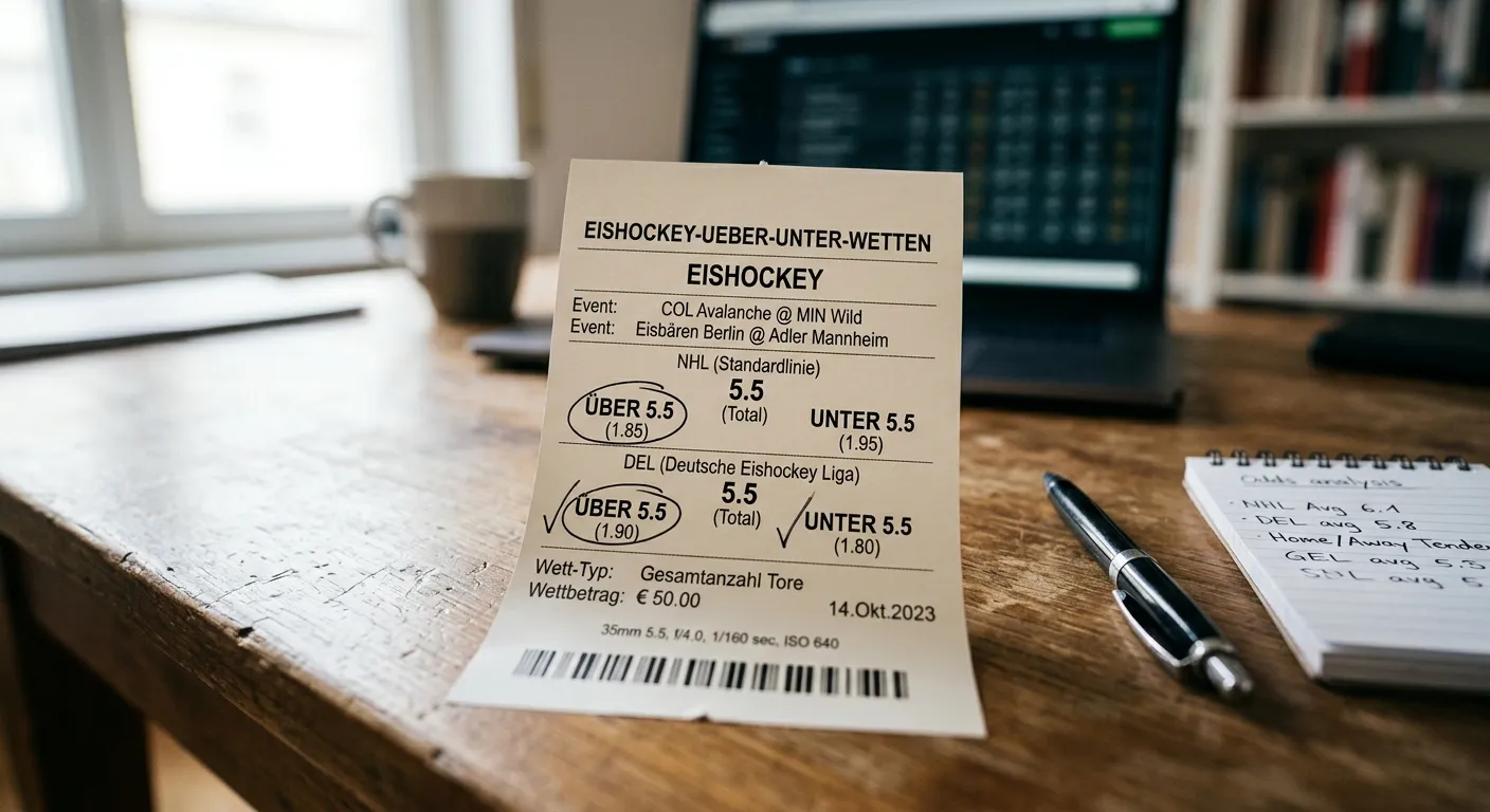 Standardlinie 5,5 Tore bei Über/Unter-Wetten in NHL und DEL Märkten erklärt