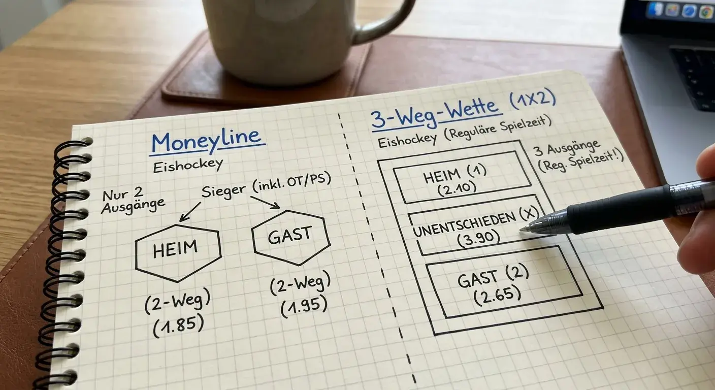 Moneyline vs. 3-Weg-Wette im Eishockey – Unterschied zwischen Zweiwegwette und Dreiwegwette erklärt