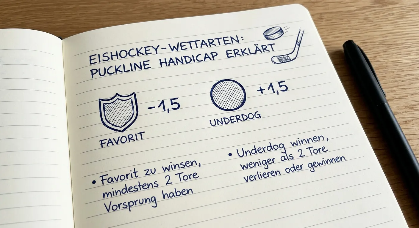 Puckline Eishockey Handicap erklärt – ±1,5 Tore Pucklinie für NHL und DEL Wetten