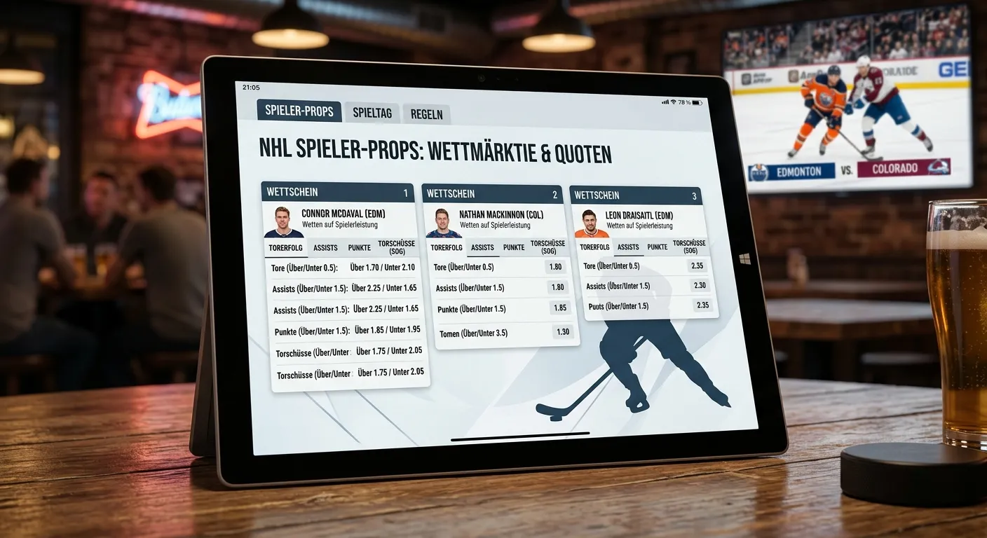 Eishockey Spieler Props NHL – Wetten auf Tore, Assists und Torschüsse einzelner Spieler erklärt