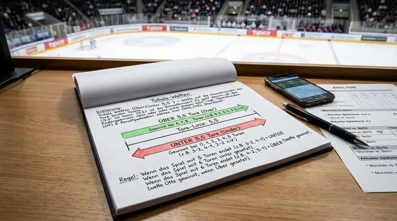 Eishockey Über/Unter Wetten – Standardlinie 5,5 Tore, Overtime und Shootout-Regelungen erklärt