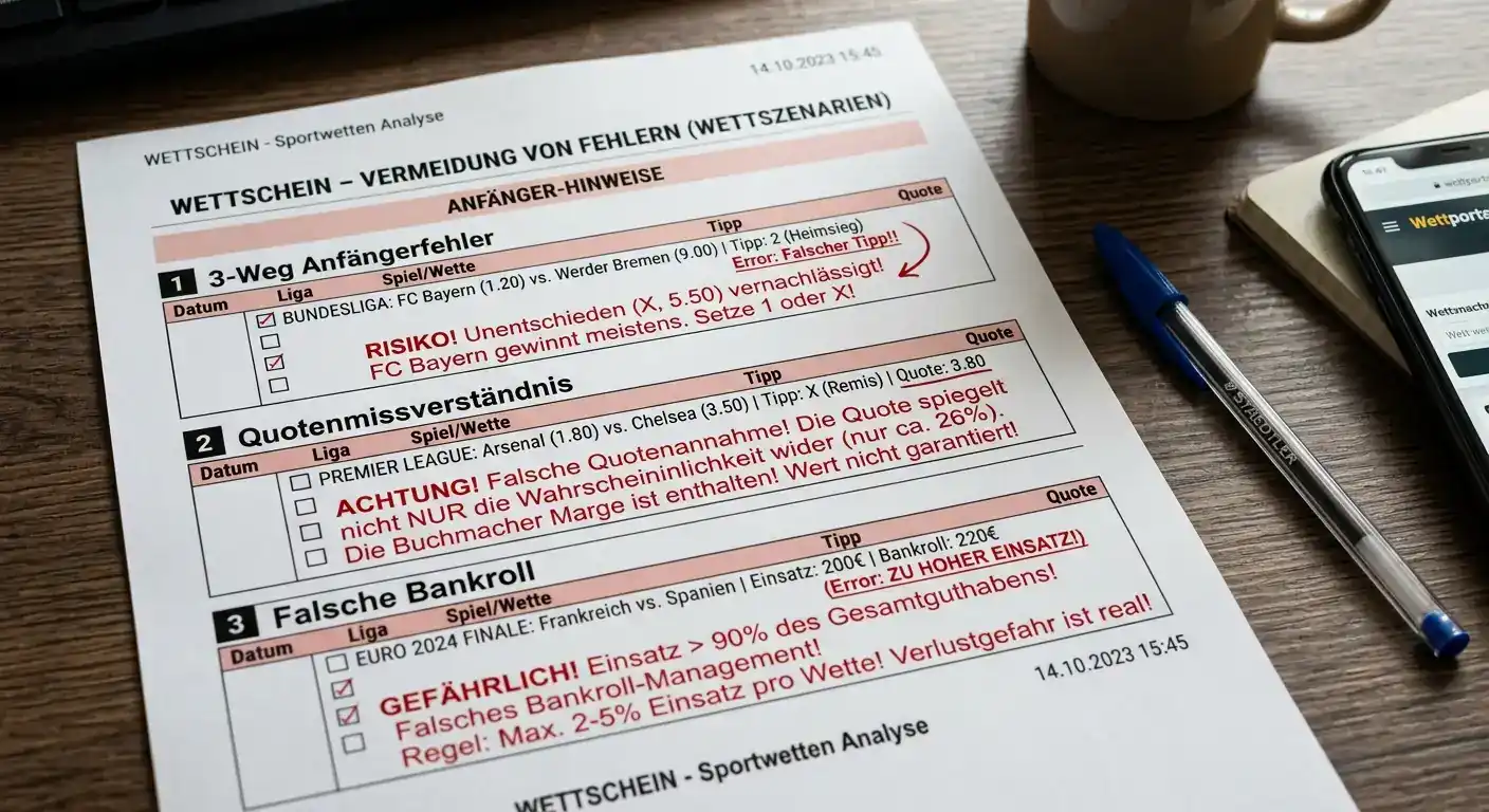 Typische Anfängerfallen beim Eishockey Wetten mit 3-Weg-Wette, Quotenmissverständnis und falscher Bankroll