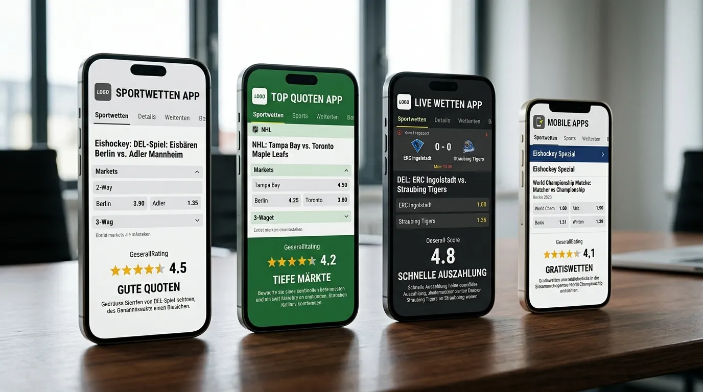 Top Eishockey-Wetten-Apps für deutsche Nutzer: mehrere lizenzierte Marktbereiche im Vergleich für iOS und Android