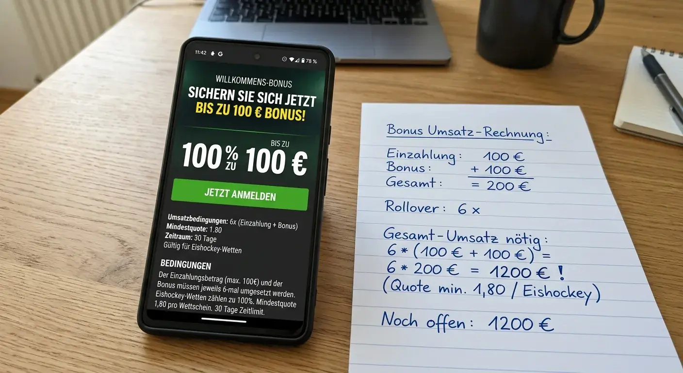 Eishockey Wetten Willkommensbonus Struktur — Umsatzbedingungen und Ersteinzahlungsbonus im deutschen Wettmarkt erklärt