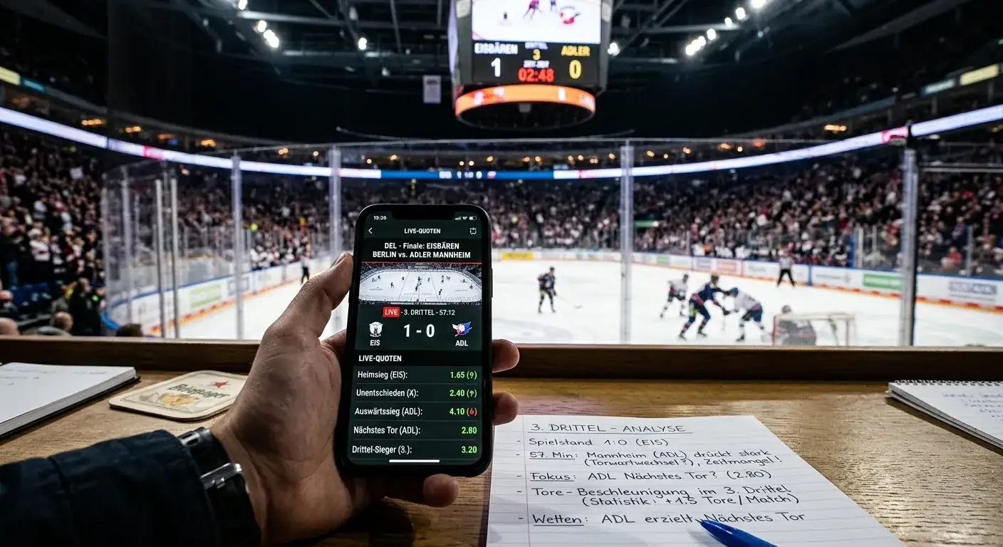 Live-Wetten drittes Drittel Eishockey – beste Zeitpunkte für reaktive Einsätze bei NHL und DEL
