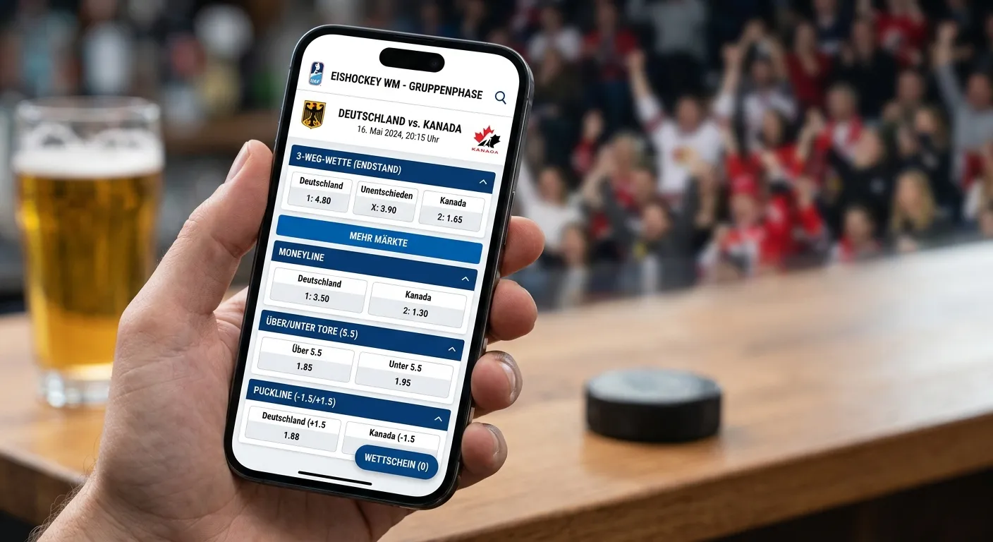 Verfügbare Wettmärkte in der Gruppenphase der Eishockey-WM inklusive Siegwette und Handicap