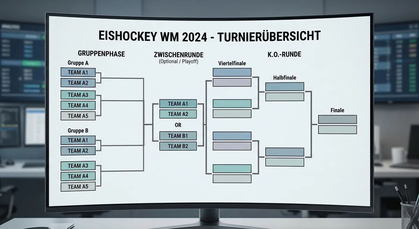IIHF-Weltmeisterschaft Turnierformat mit Gruppenphase und K.o.-Runde für Eishockey-Wetter erklärt