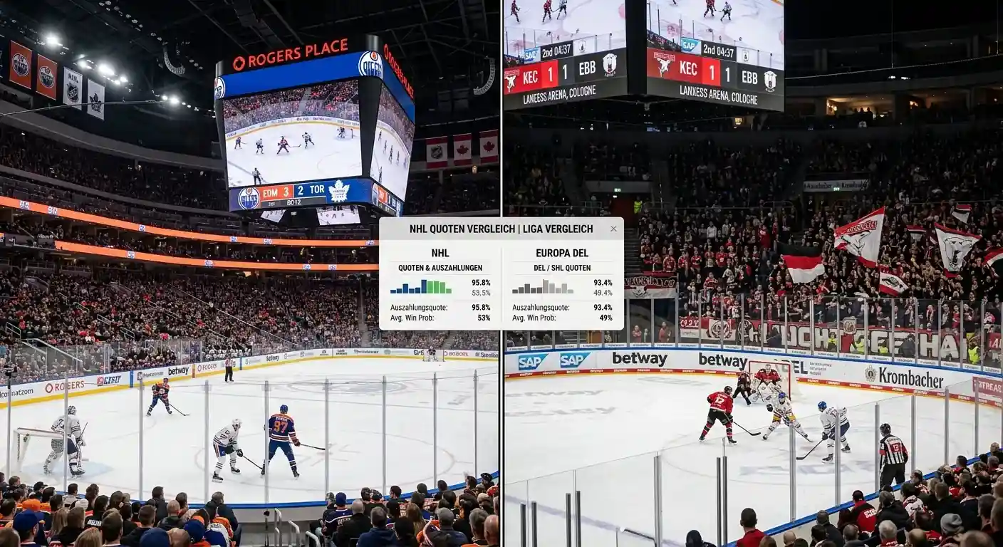 NHL Quoten Vergleich Liga Gegenüberstellung — warum die NHL höhere Auszahlungsraten als DEL und KHL bietet