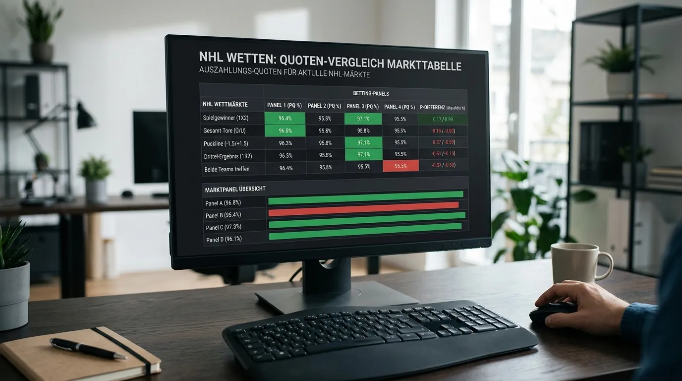 NHL Quoten Vergleich Marktbereiche Tabelle — Quotenschlüssel von mehrere lizenzierte Marktbereiche und ein lizenzierter Marktbereich im Vergleich