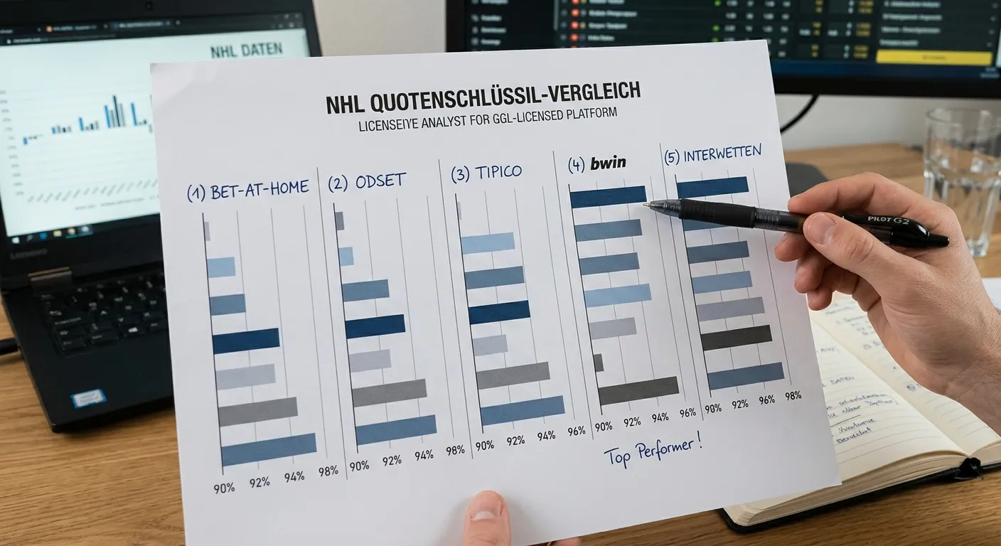 NHL Quotenschlüssel Vergleich – Auszahlungsraten im deutschen Wettmarkt für Moneyline und Über/Unter