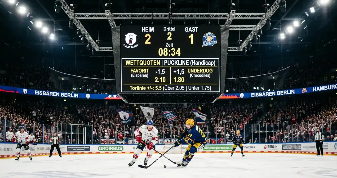 Puckline Wetten erklärt — Eishockey Handicap plus minus 1,5 Tore und Strategie für deutsche Wetter 2026