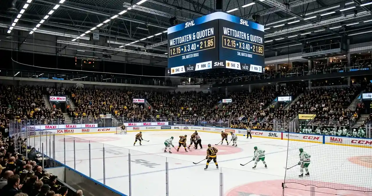 SHL Wetten — Schwedische Hockey League Eishockeyspiel mit deutschen Wettquoten-Anzeige